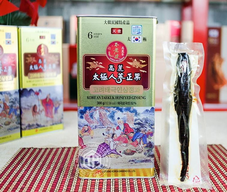 Hồng sâm củ khô300g hộp thiếc tẩm mật ong chính hãng Deadong hàn quốc 2