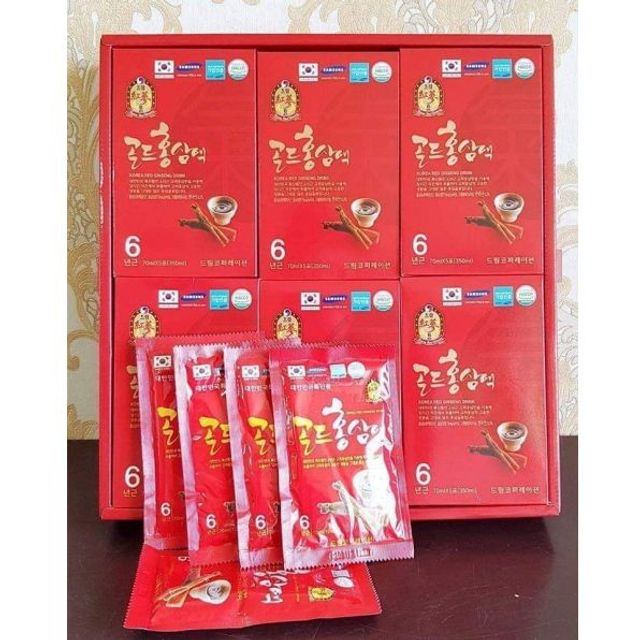 Nước uống hồng s&acirc;m 6 năm tuổi h&agrave;n quốc 30 g&oacute;i x 70 ml 1