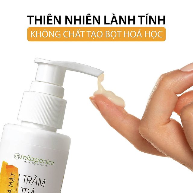 Sữa Rửa Mặt Tràm Trà Nano Nghệ Milaganics 135ml 1