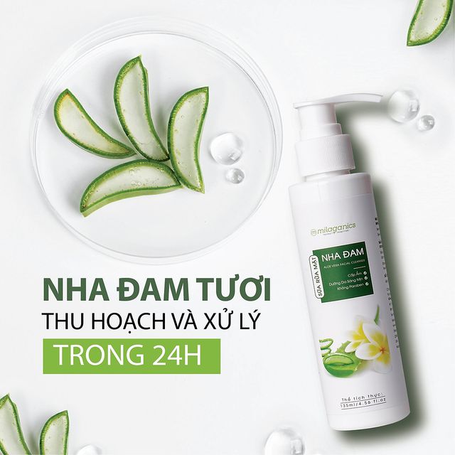 Sữa Rửa Mặt Lô Hội Dưỡng Ẩm, Làm Sạch Dịu Nhẹ Milaganics 135ml 3