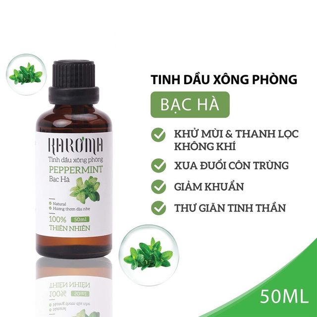 Tinh Dầu X&ocirc;ng Ph&ograve;ng Bạc H&agrave; Peppermint Essential Oil Karoma 50ml 2
