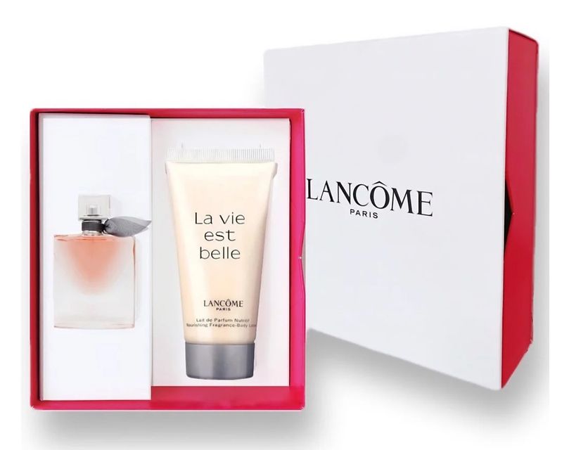 Set qu&agrave; tặng nước hoa v&agrave; lotion lancome la vie est belle edp 4ml 50ml 1