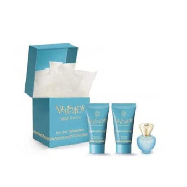 Set mini versace pour femme dylan turquoise body gel sữa tắm 1