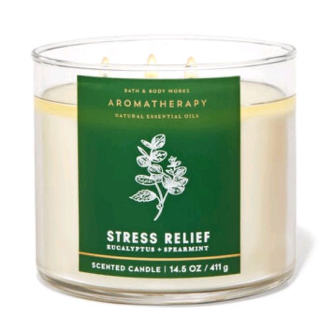 Nến thơm bath and body works stress relief eucalyptus spearmint 3 bấc 1