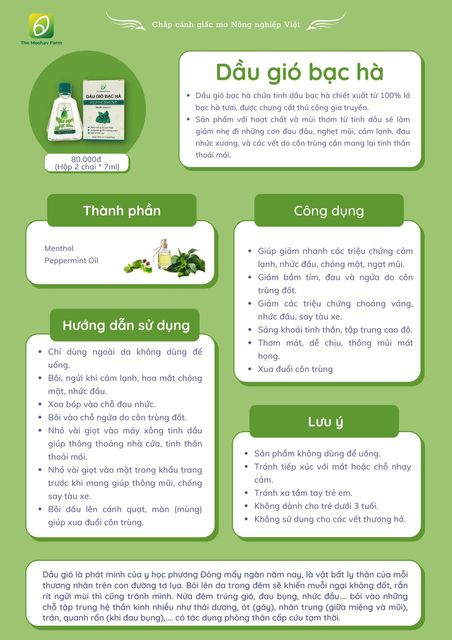 Dầu gió bạc hà The Moshav Farm - Combo 2 Hộp 1