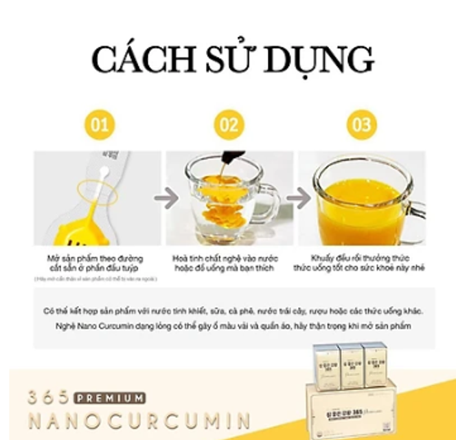 Tinh chất nghệ Nano Curcumin 365 Premium H&agrave;n Quốc hộp 96 ống 3