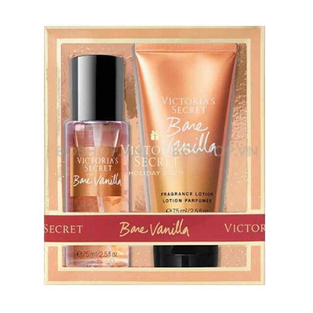 Set xịt thơm v&agrave; dưỡng thể victoria secrect bare vanilla 75ml 1