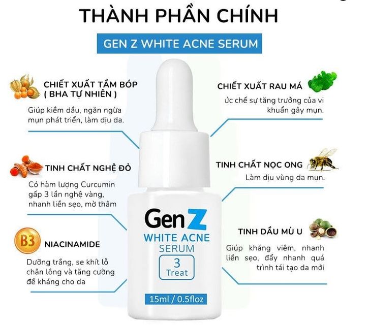 Serum Hỗ trợ Giảm Mụn Oriskin GenZ White Acne Serum 3