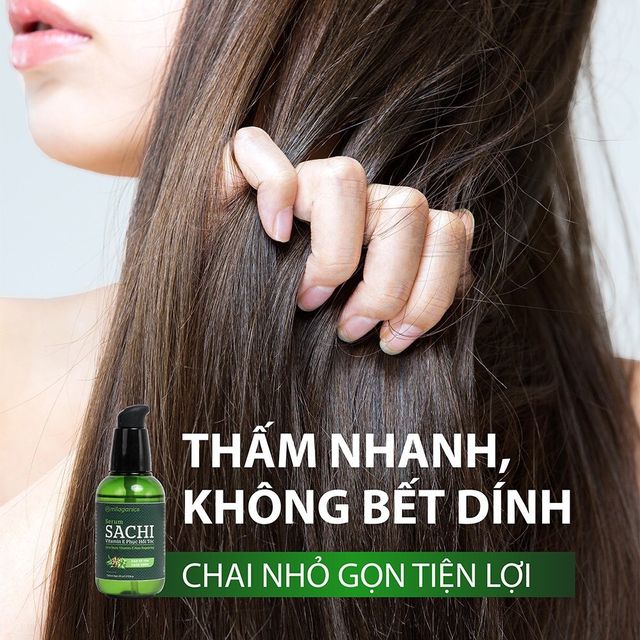 Serum Dưỡng T&oacute;c Sachi Vitamin E Milaganics 80ml (chai) 2