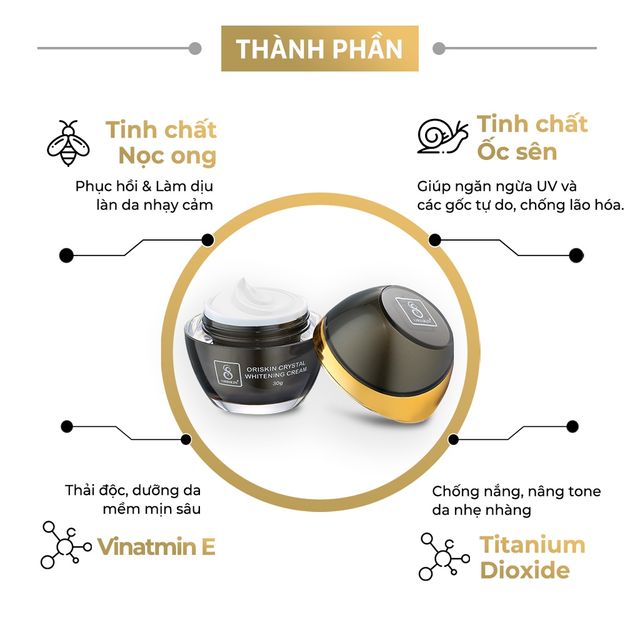 Kem Hỗ Trợ Dưỡng Trắng Da Oriskin Crystal Whitening Cream 2