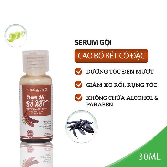 Dầu Gội Bồ Kết Cô Đặc Milaganics 30ml 2