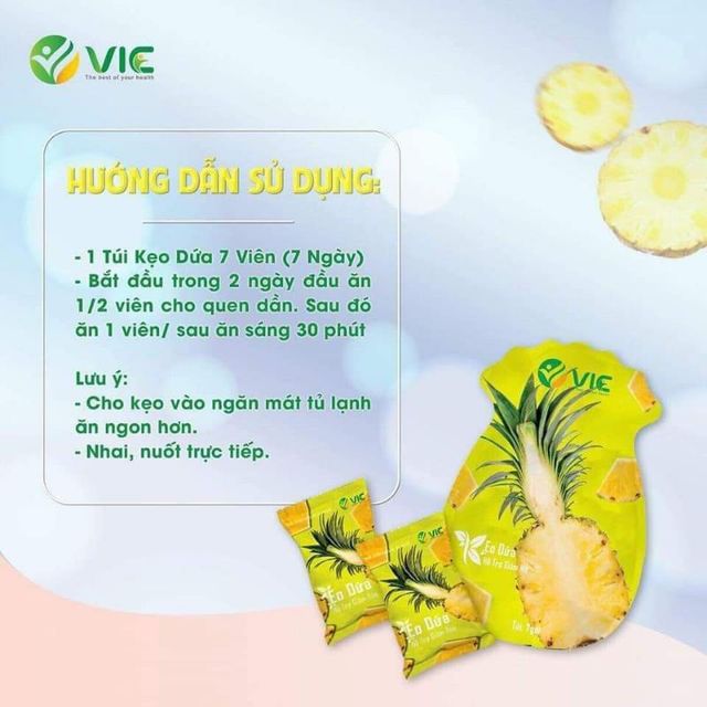 Kẹo Dứa Plus Giảm C&acirc;n VIC Organic, Hỗ Trợ Giảm Mỡ