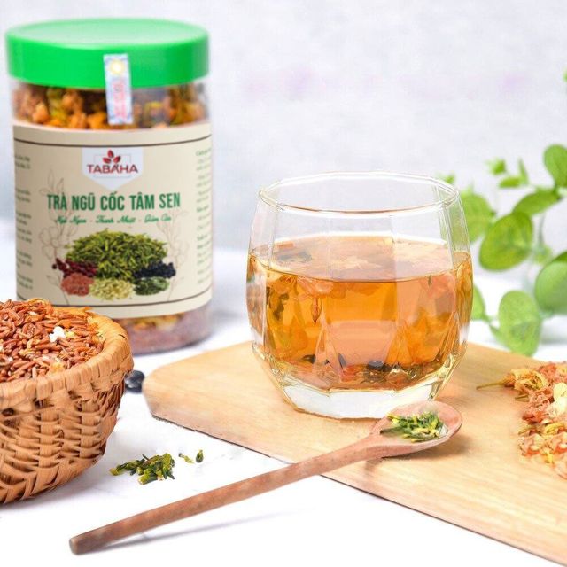 Tr&agrave; Ngũ Cốc T&acirc;m Sen Tabaha Hộp 500g Hỗ Trợ Thanh Nhiệt Giảm C&acirc;n
