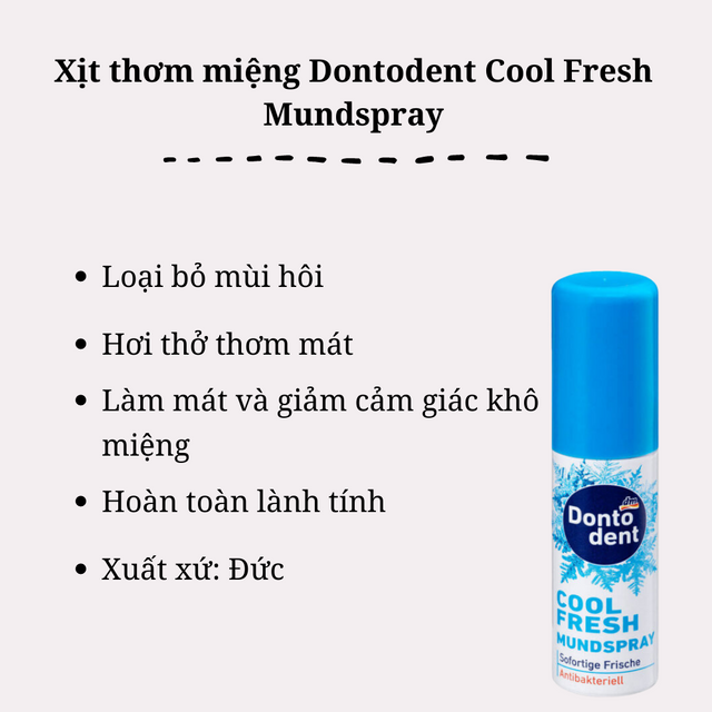 Xịt Thơm Miệng Dontodent Cool Fresh Mundspra