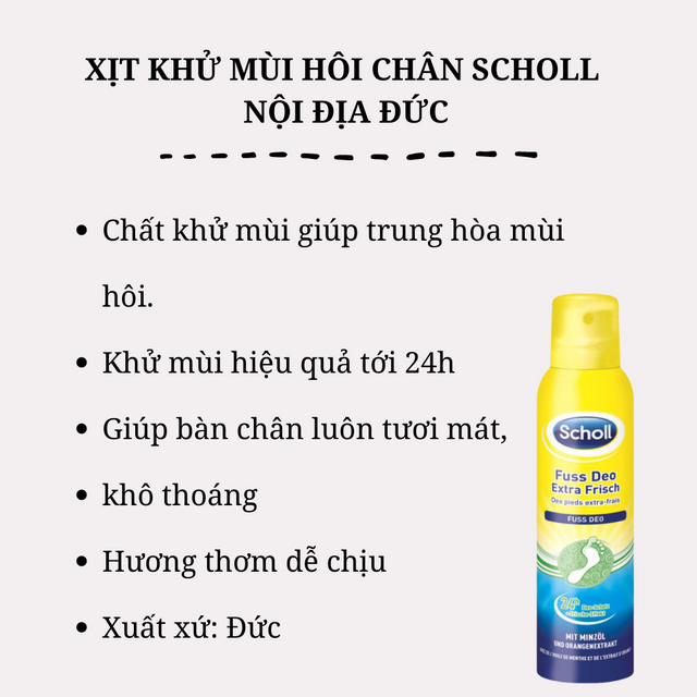 Xịt khử mùi hôi chân Scholl Fuss Deo Extra Frisch 2