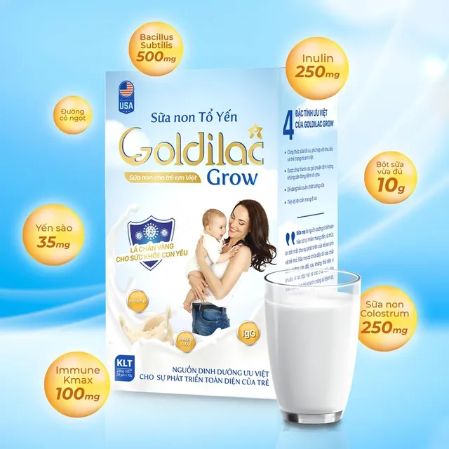 Sữa Non Goldilac Grow gi&uacute;p b&eacute; ăn ngon tăng c&acirc;n 1