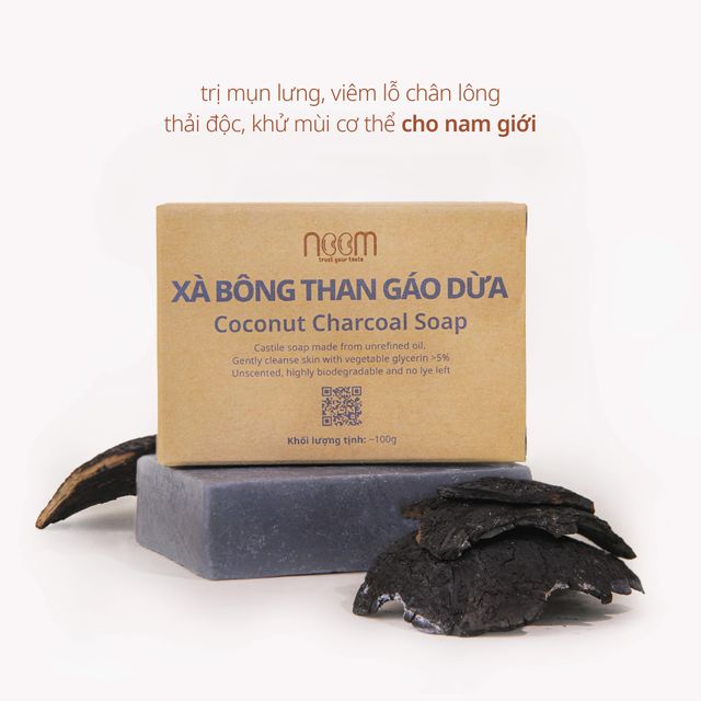 X&agrave; b&ocirc;ng than g&aacute;o dừa Noom 100g kh&ocirc;ng d&ugrave;ng ph&ocirc;i