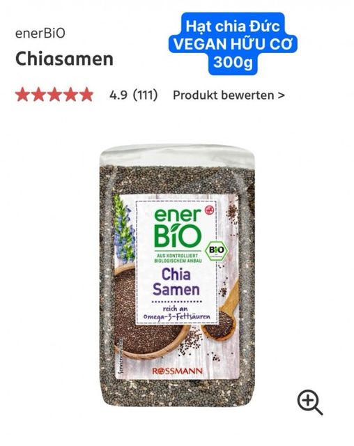 Hạt chia hữu cơ Ener Bio ChiaSamen 300g nhập khẩu Đức 1