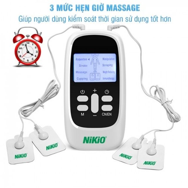 Máy Massage Xung Điện Nikio NK-100 - 4 Miếng Dán, 8 Chế Độ Massage, Pin Sạc Tiện Lợi, Giúp Thư Giãn Cơ Thể và Cải Thiện Sức Khỏe 4