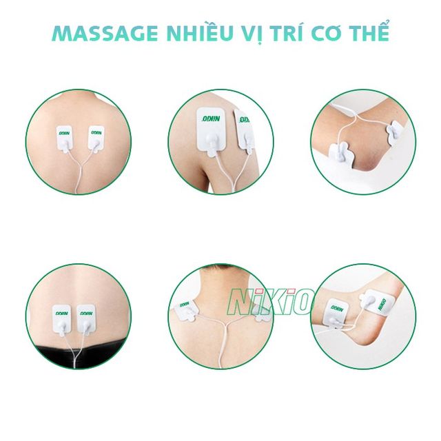 Máy Massage Xung Điện Nikio NK-105 - Thiết Bị Chăm Sóc Sức Khỏe Toàn Thân với 4 Miếng Dán và Dép Massage Chân, Tích Hợp 8 Chế Độ Thư Giãn 3