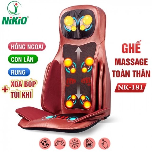 Ghế massage toàn thân Nikio NK-181 - Công nghệ hồng ngoại rung lắc, áp suất khí hiện đại 8