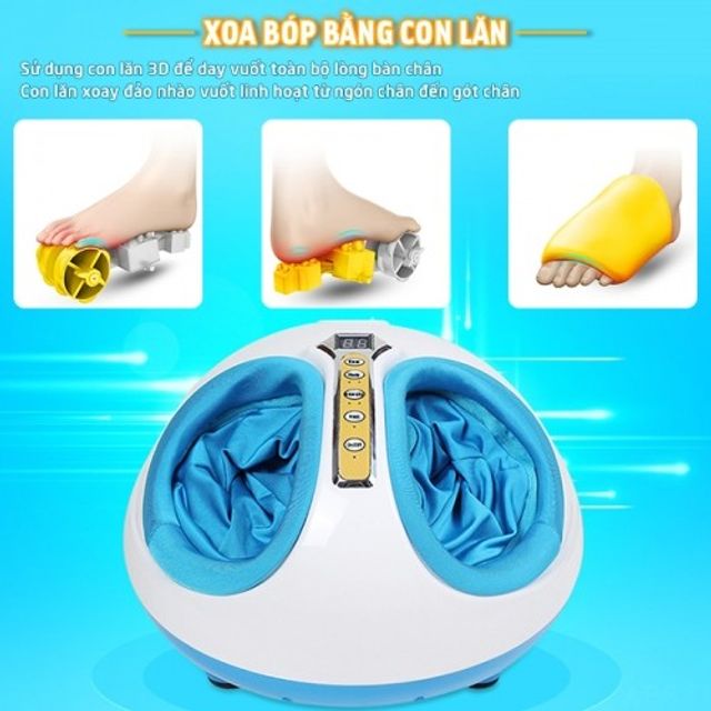 Máy Massage Bàn Chân Puli PL-909 Đa Năng - Xoa Bóp Con Lăn 3D, Tích Hợp Nhiệt Sưởi, Hẹn Giờ Tùy Chỉnh, Giảm Đau Mỏi Chân 3