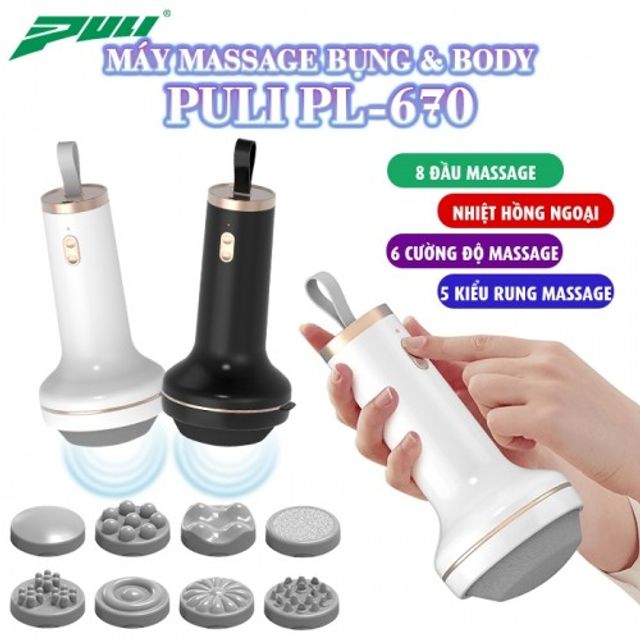 Máy massage cầm tay mini 8 đầu Puli PL-670 - Pin sạc 1