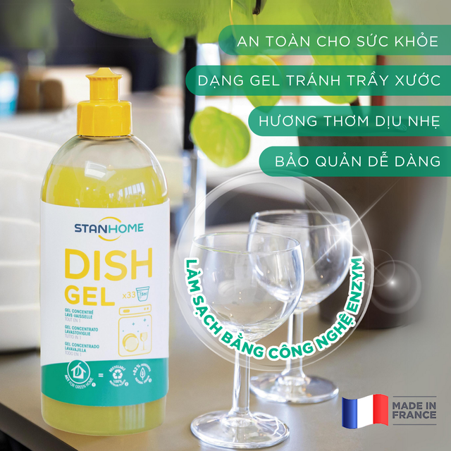 Gel rửa b&aacute;t đậm đặc cho m&aacute;y rửa b&aacute;t Stanhome Dish Gel 500ml 5
