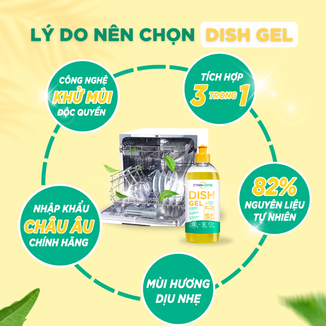 Gel rửa b&aacute;t đậm đặc cho m&aacute;y rửa b&aacute;t Stanhome Dish Gel 500ml 1