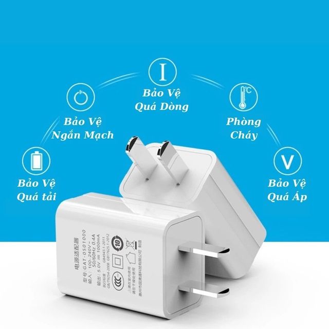 Củ sạc điện thoại di động GQT-0501000 chứng nhận 3C phù hợp với đầu sạc USB 5V1A 2