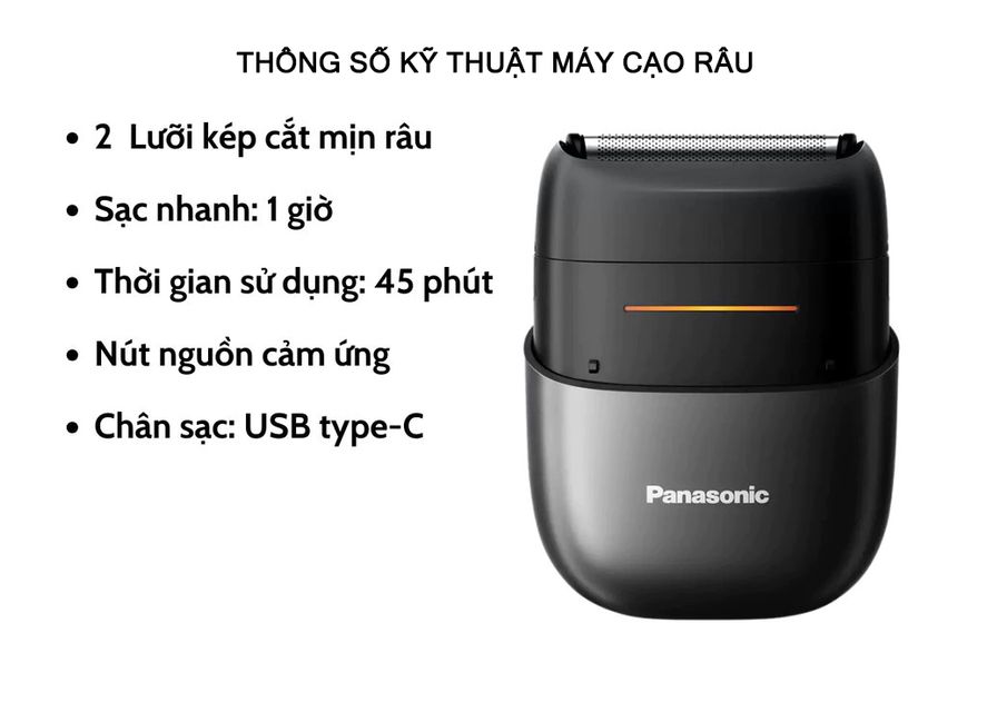 M&aacute;y Cạo R&acirc;u Mini Panasonic ES-CM20 Ch&iacute;nh H&atilde;ng - Lưỡi Th&eacute;p Nhập Khẩu Nhật Bản, Nhỏ Gọn Thoải M&aacute;i Khi Du Lịch 8