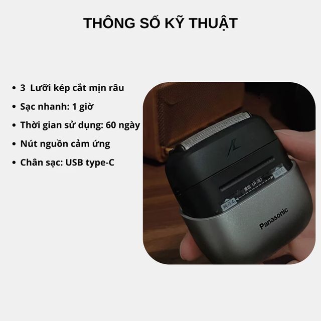 M&aacute;y Cạo R&acirc;u Mini Panasonic ES-CM3A Ch&iacute;nh H&atilde;ng - Lưỡi Th&eacute;p Nhật Bản, Nhỏ Gọn, Th&iacute;ch Hợp Cho Da Nhạy Cảm, L&yacute; Tưởng Cho Du Lịch 1