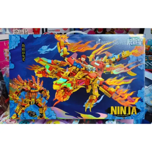 86001 Đồ chơi lắp r&aacute;p 2in1 Ninja rồng v&agrave; robot