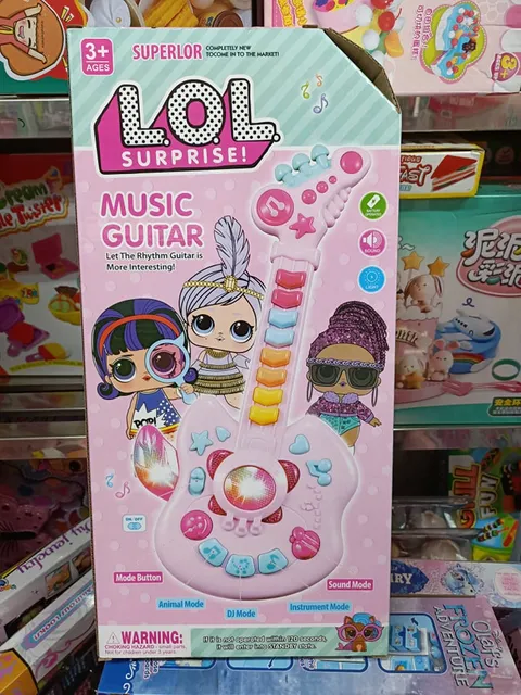 Đồ chơi đ&agrave;n guitar chạy bằng pin c&oacute; đ&egrave;n v&agrave; nhạc Music guitar LOL Surprise