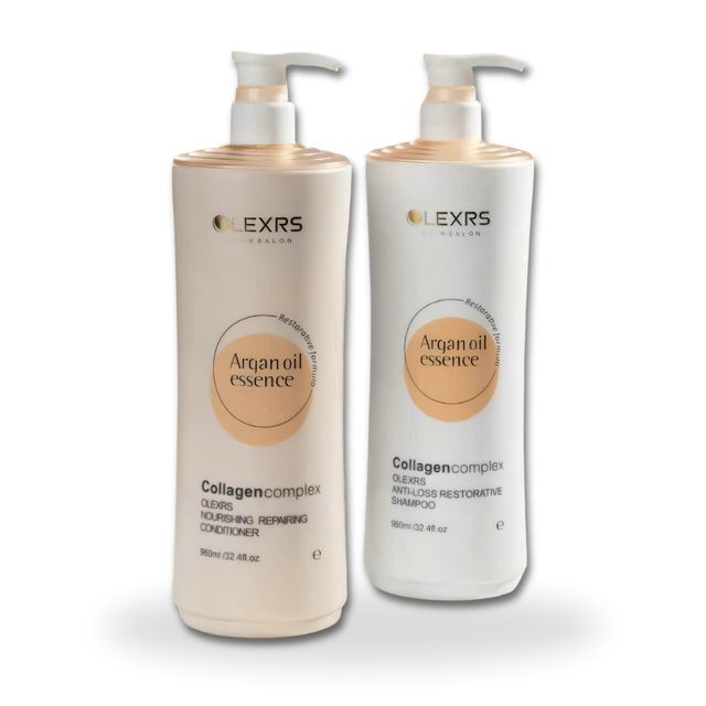 Cặp Dầu Gội Xả Olexrs Argan Oil Collagen 500ml - Cam