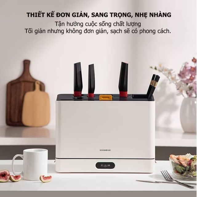M&aacute;y khử khuẩn k&egrave;m bộ 3 dao + thớt XIAOMI QCooker CR-DJ01