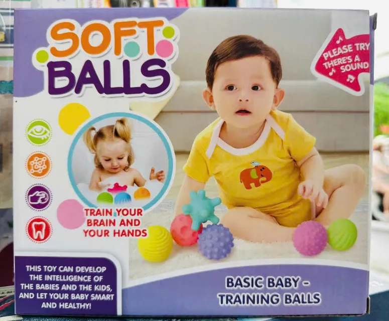 Đồ chơi 6 quả b&oacute;ng ch&uacute;t ch&iacute;t bằng cao su mềm ph&aacute;t &acirc;m thanh