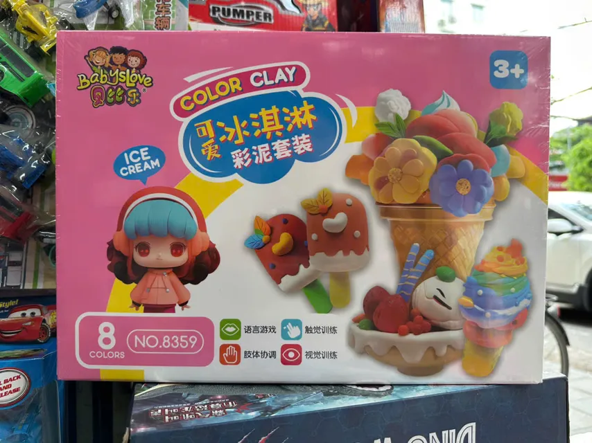Đồ chơi thủ c&ocirc;ng đất nặn, đất s&eacute;t Color clay 8359 cho b&eacute; tập l&agrave;m kem