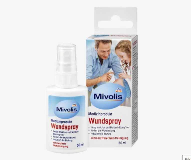 Xịt khử tr&ugrave;ng v&agrave; l&agrave;m l&agrave;nh vết thương Mivolis WundSpray 50ml