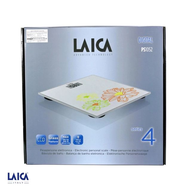 Cân Sức Khỏe Điện Tử Laica PS1052W Chính Hãng - Thiết Kế Sang Trọng Italy, Đo Nhanh Chính Xác Tối Đa 180kg 1