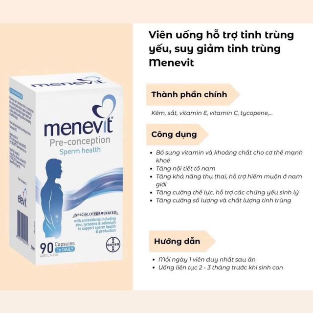 Vi&ecirc;n Uống Menevit Cho Nam Giới Của &Uacute;c