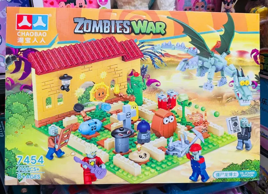 Đồ chơi lắp r&aacute;p chủ đề Zombies war CHAOBAO 7454