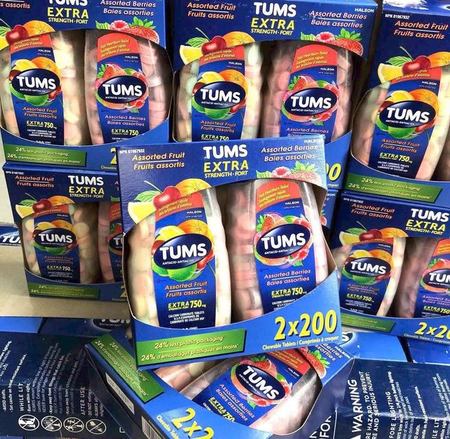 Vi&ecirc;n nhai Tums Extra với hương vị tr&aacute;i c&acirc;y