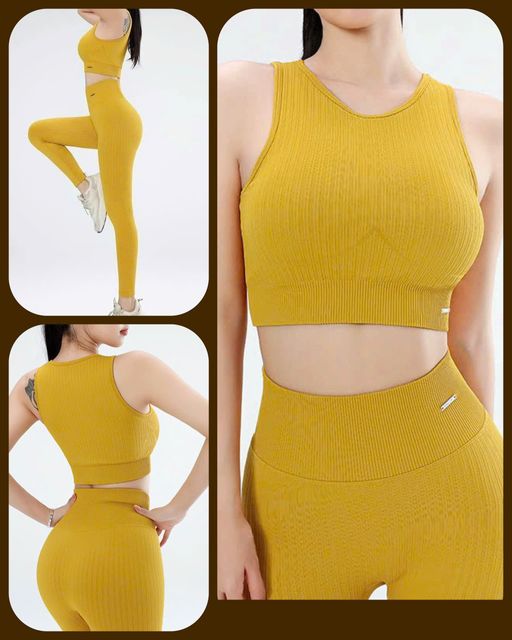 Set quần &aacute;o tập Gym, Yoga Chất dệt g&acirc;n Naqi