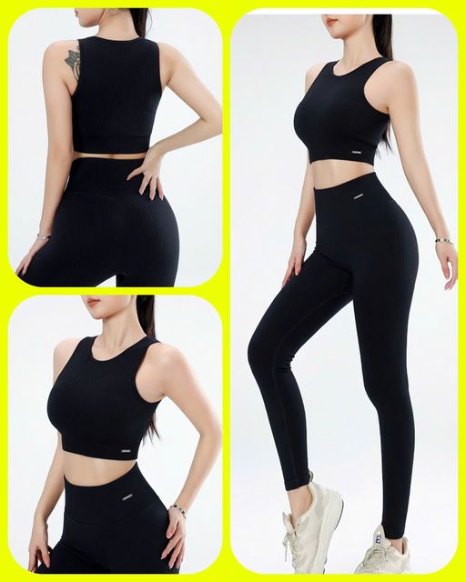 Set quần &aacute;o tập Gym, Yoga Chất dệt g&acirc;n Naqi