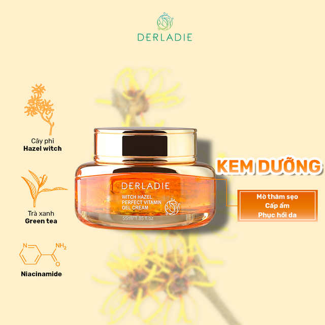 Kem Dưỡng Derladie Witch Hazel Perfect Vitamin Gel Cream 55ml mẫu mới 