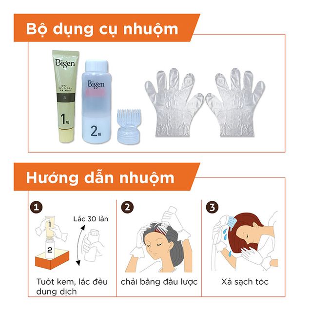 Hướng dẫn sử dụng Kem Nhuộm T&oacute;c Phủ Bạc Bigen Speedy Color Milky 