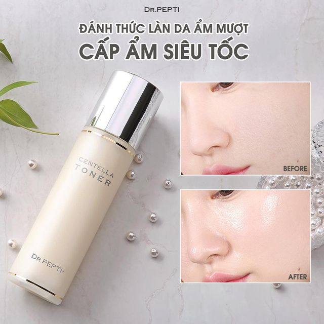 Nước Hoa Hồng Dr.Pepti+ Centella Toner cấp ẩm cho da căng mọng