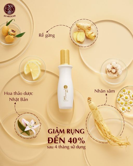 Th&agrave;nh phần Dưỡng T&oacute;c 50 Megumi Dưỡng V&agrave; Ngăn Rụng T&oacute;c 