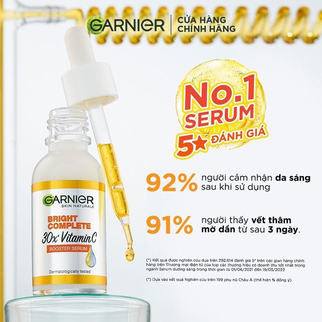 Đ&aacute;nh gi&aacute; hiệu quả sử dụng Tinh Chất Garnier Bright Complete 30x Vitamin C Booster Serum
